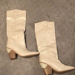 Womens Crocodile Knee High Boots Miami Western Cow